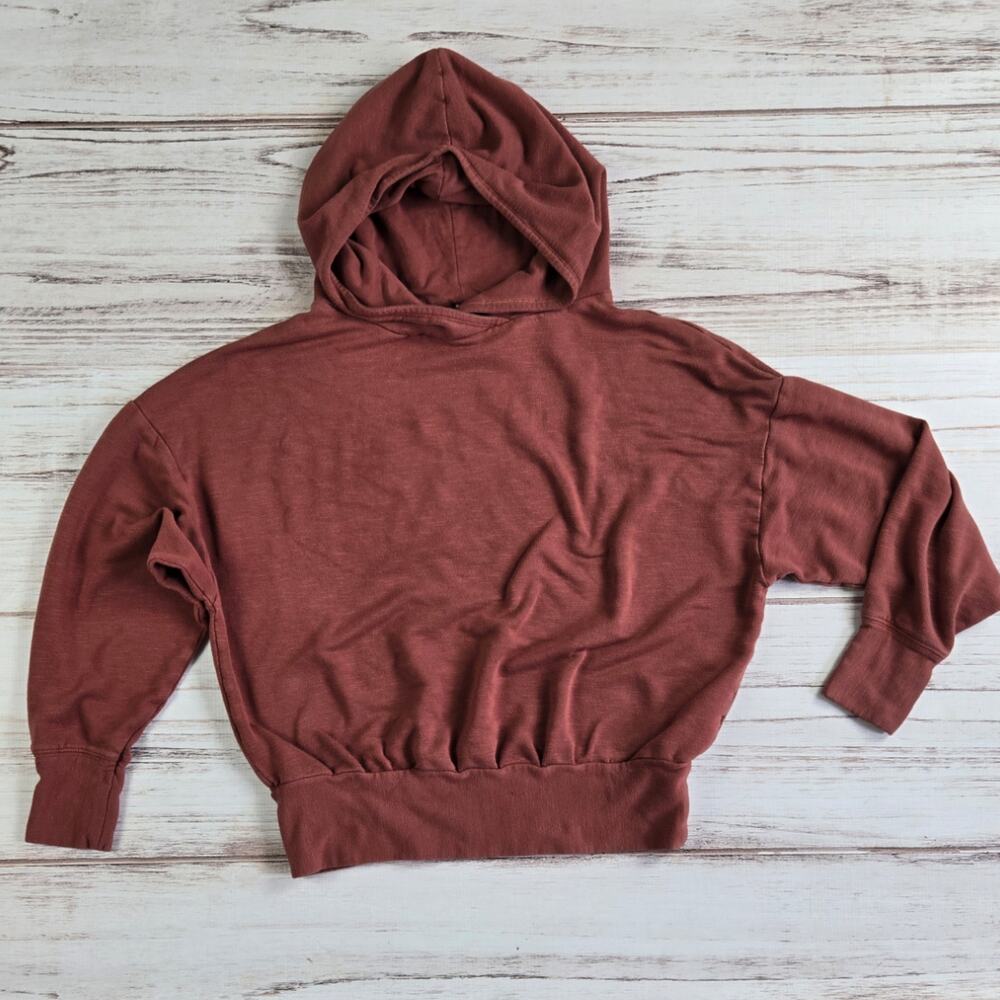 Fabletics Rust Dolman Sleeve Hoodie Pullover Sweatshirt sz XS
